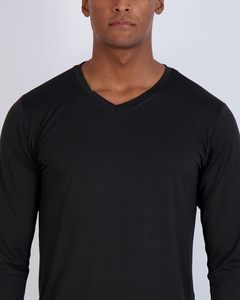 Camisa de manga larga hecha con hilo resistente para uso diario, cuello en V clásico, corte regular confiable - Product Image 1
