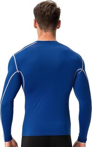 Camiseta de Compresión de Manga Larga con Cuello Redondo y Corte Ajustado para Hombre, Ecológica, de Spandex/Poliéster, de Secado Rápido, para Entrenamiento - Product Image 3