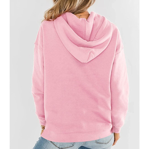 <b>Pink</b> Unisex Hooded Sweatshirt Oversized Fit Fleece Casual Pullover Solid Color Regular Sleeve Knitted <b>Hoodie</b> Autumn Wear - Product Image 5