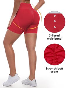 Butt Lifting Shorts For Women Workout Gym Biker Shorts High Waisted Tummy Control Running Sports Yoga <b>Booty</b> Scrunch Butt Shorts - Product Image 5