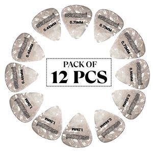 Set di 12 Plettri per Chitarra in Celluloide - Leggeri, Medi, Pesanti ed Extra Pesanti per Chitarre Acustiche ed Elettriche - Product Image 1