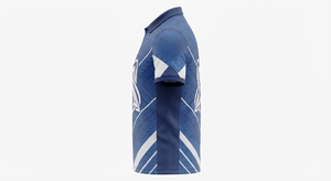 Blue Geometric Print Cotton Bamboo Fiber Lightweight <b>Men</b> <b>for</b> <b>Shirt</b> Short Sleeve Collared Golf Tennis Casual Wear - Product Image 3