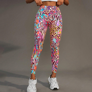 Leggings de Yoga de Cintura Alta con Estampado Animal, Impresión por Sublimación, Pantalones de Poliéster y Spandex con Elasticidad en Cuatro Direcciones - Product Image 1
