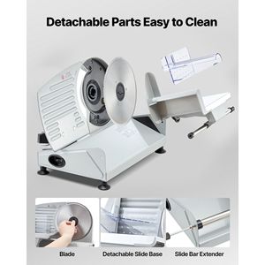 Rebanadora Eléctrica de Alimentos para el Hogar de 7.5 Pulgadas con Cuchilla Ajustable de 0-0.6 Pulgadas SUS420, Picadora y Rebanadora de Carne de 200W para Carne Congelada Estilo Deli - Product Image 5