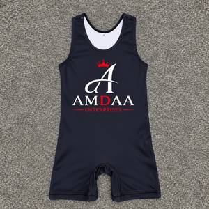 Combinaison de lutte personnalisée par sublimation pour hommes, uniforme de lutte compressif, tissu polyester et élasthanne à séchage rapide, service OEM - Product Image 1