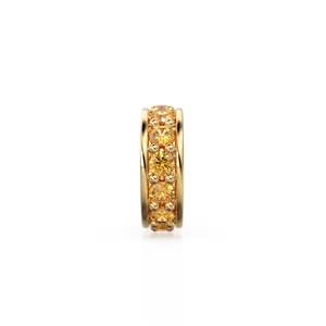 Citrine 18K Solid Italian Gold Rondels, Eternity Rondelle, Solid Gold Roundel <b>Spacer</b> Finding Bead, Citrine <b>Spacer</b>, Gold Wheel - Product Image 4