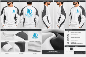 Sudadera Blanca de Cuello Redondo para Hombre OARH_INT INDUSTRY, Manga Raglán, Corte Regular, 100% Poliéster, Logotipo Estampado en la Parte Delantera, Estilo Casual para Otoño - Product Image 6