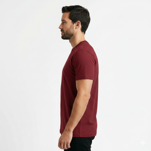 T-shirt décontracté personnalisé à coupe ajustée pour homme, confortable, respirant, 100% coton, couleur unie, col rond, manches courtes - Product Image 3