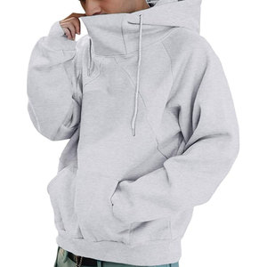 Sweat-shirt à capuche sans cordon pour homme, personnalisable avec logo, en coton épais, coupe oversize, vierge, style streetwear décontracté pour le quotidien 2026 - Product Image 3