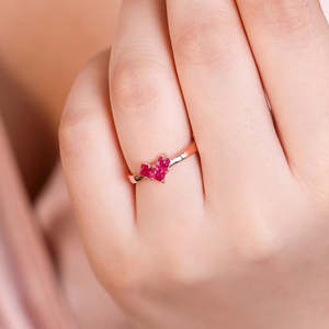 Radiating Ruby Heart Rose Gold Plated 925 Silver Womens <b>Ring</b> <b>Adjustable</b> Wedding Women Daily Fine Jewelry Handmade Bulk Product - Product Image 2