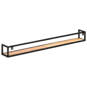 Juego de 2 Estantes de Pared Grandes y Elegantes de Madera Maciza de Acacia Natural con Hierro - Product Image 4