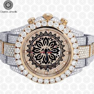 Charm_Jewells Luxury Stainless Steel Watch Round Case 42mm Analog Quartz Sapphire Crystal <b>Chronograph</b> Unisex Fashion - Product Image 2