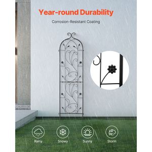 Treillis de jardin en métal antirouille de 60 x 15 pouces pour plantes grimpantes, idéal pour les roses et les concombres en extérieur, hauteur de 3 pieds - Product Image 4