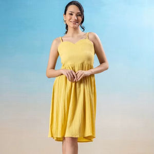 Vestido Formal Midi de Chifón con Bordado Elegante para Mujer, Ideal para Fiestas y Bodas, Exportador Indio - Product Image 1