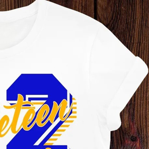 Custom Nineteen 22 Big Number T-<b>Shirt</b> <b>White</b> <b>Women</b> 1922 Graphic Printed <b>Short</b> <b>Sleeve</b> Crew Neck Cotton Casual Fashion Sorority Tee - Product Image 3