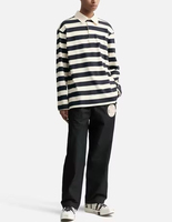 Pull en maille à logo personnalisé, pull en laine décontracté pour homme, pull en maille à manches longues, pull en maille rayé