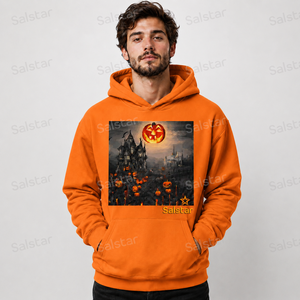 Sudadera con Capucha Unisex Premium Color Naranja Calabaza para Fiesta de Halloween, Sudadera con Gráficos de Terror Personalizados, Fabricante para Pedidos al por Mayor - Product Image 3