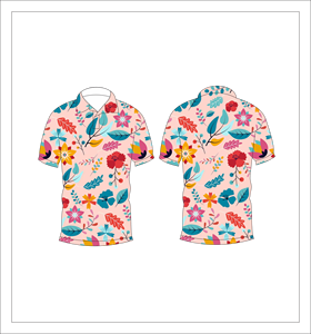 เสื้อโปโลพิมพ์ลายดอกไม้สีชมพูสำหรับผู้ชาย แขนสั้น แฟชั่นลำลองฤดูร้อน เสื้อยืดโปโลสำหรับเล่นกอล์ฟ - Product Image 3