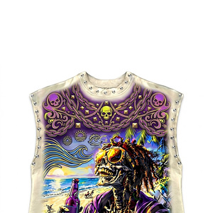 Camiseta sin mangas con estampado DTG de diamantes de imitación personalizados, 100% algodón, tela suave, estilo vintage moderno, para un uso cómodo unisex. - Product Image 4