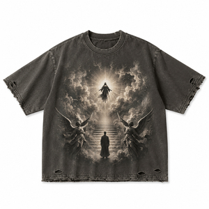 เสื้อยืดกราฟิกวินเทจทรงโอเวอร์ไซส์ ผ้าคอตตอน 100% ล้างสีแบบแอซิดวอช ทรงบ็อกซี่ ครอป ยูนิเซ็กส์ สตรีทแวร์ - Product Image 1