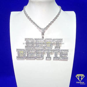 Luxury " NITRO " Letter Pendant Necklace Custom Bubble <b>Name</b> <b>Chain</b> With Cubic Zirconia Stones Hip Hop Jewelry For Streetwear - Product Image 2