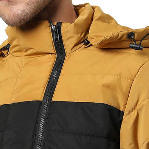 Blouson d'hiver matelassé personnalisé pour homme grande taille, luxueux, coupe-vent, imperméable, écologique, pour l'extérieur, col montant, face brillante - Product Image 6