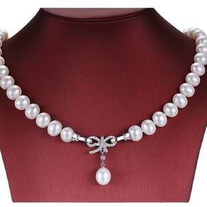 High Quality 6-7mm Round Freshwater Pearl Necklace Non-Nuclear with Star Buckle <b>Magnetic</b> Clasp Good Clean Quality - Product Image 5