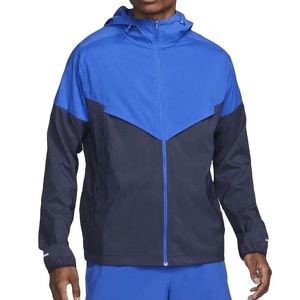 Veste coupe-vent vintage pour homme OEM, respirante, grande taille, en nylon brillant bleu réfléchissant, décontractée, personnalisable - Product Image 1