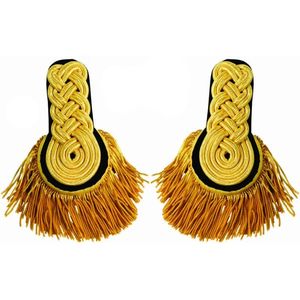 Épaulettes de haute qualité en forme de barreaux, rembourrées en laine, personnalisées et tendance, avec franges dorées - Product Image 4