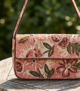 Stylish Handmade <b>Seed</b> Beaded <b>Storage</b> Bag Women Handbag Modern Decorative Shoulder Bag Evening Clutch Purse Fashion Accessories - Product Image 3