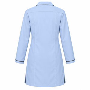 Blouse Médicale Bleu Glacé Charbon à Revers Tricoté, Uniforme de Laboratoire Personnalisé, Vente en Gros, Tenue de Travail Unisexe pour Soins de Santé avec Poches Utilitaires - Product Image 2
