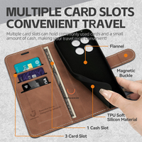 Étui pliable en cuir PU avec aimant intégré Support réglable Funda Con Iman Para Smartphone