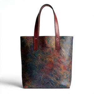 Sac fourre-tout vintage en cuir véritable pour femme, style streetwear décontracté, sac à bandoulière pour femme - Product Image 2