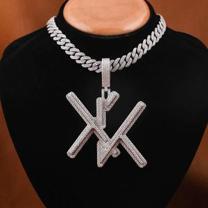 Unique Best Quality 925 Silver Plated Luxury Hip Hop Pendant Moissanite Round Cut with Channel Set Bling Charm for Unisex Party - Product Image 3