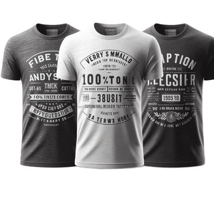 Camisetas de manga corta en blanco y negro Camisetas de cuello redondo de algodón 100% de punto de alta calidad para eventos promocionales con estampados de marca - Product Image 1