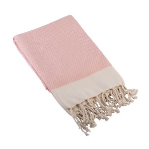 Serviette de bain rectangulaire en coton turc à carreaux roses, moelleuse avec franges, lavable en machine, écologique, séchage rapide, pour adulte - Product Image 1