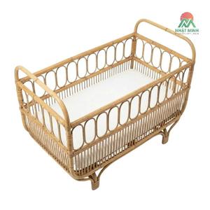 Cuna de Ratán NHAT MINH, Diseño Rústico, Cama para Niños de 0 a 3 Años, Material Natural, Muebles para Bebés Hechos a Mano - Product Image 1