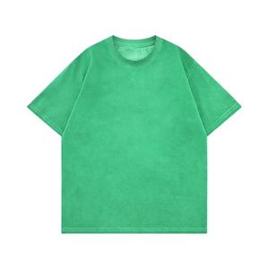 เสื้อยืดคอกลมแขนสั้นทรงโอเวอร์ไซส์สำหรับผู้ชาย สวมใส่สบาย เหมาะสำหรับออกกำลังกายและใส่ลำลอง เป็นมิตรต่อสิ่งแวดล้อม ผลิตจากผ้าฝ้าย 100% ล้างสีแบบแอซิดวอช - Product Image 1