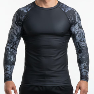 Sublimated Customized Boxing Apparel Thai Fighting Compression Shirt MMA Rashguard UPF50 Breathable Short Sleeve for Men - Product Image 1