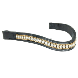 Banda para cejas de cuero de caballo de alta calidad con productos de caballo Premium decorativos de cristal ostentoso - Product Image 3