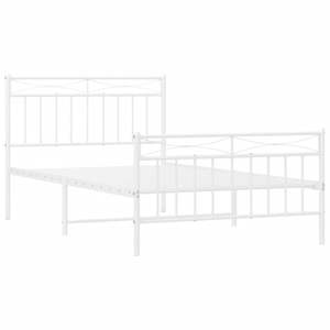 Base de Cama Doble Moderna de Acero Blanco, Diseño Rectangular Moderno, Cama de Metal - Product Image 4