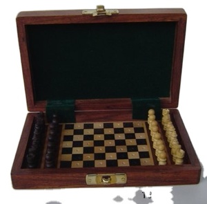 Ensemble de jeu d'échecs en bois intérieur extérieur/jeu d'échecs en bois antique en laiton de luxe fait à la main/boîte d'échecs en bois jeu d'échecs en bois - Product Image 1