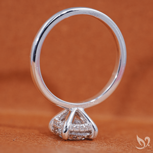 Anillo de Compromiso con Diamante Cultivado en Laboratorio, Corte Redondo de 2 Quilates, Certificado por IGI, Chapado en Oro de 10K, Halo Oculto, Anillo de Novia de Lujo - Product Image 3