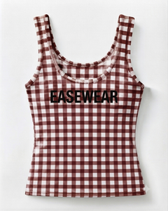 Easewear Women's Striped Tank Top Scoop Neck Casual Breathable Knitted Organic Cotton Streetwear Eco-Friendly Sleeveless Front - Product Image 1