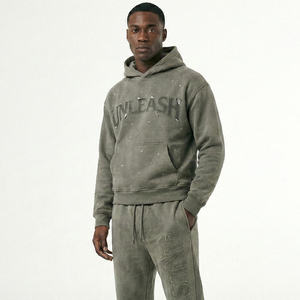 Pantalon de survêtement évasé à jambes larges, double couche, délavé à l'acide, effet usé, style streetwear personnalisé pour hommes - Product Image 2