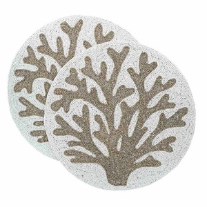 Latest Design Modern Coral Glass Beaded Place Mat Glass Beaded <b>Table</b> Mat for Wedding Party Home Accent in Wholesale Price - Product Image 2