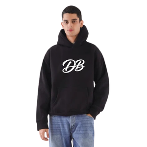 Sweat-shirt à capuche oversize bleu marine personnalisé avec logo pour femme, en molleton épais, coupe décontractée, style streetwear, vente en gros - Product Image 6
