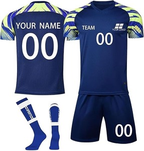 High Quality Custom Logo Men's Football Jersey Heat-Transfer Printing Breathable Quick Dry 100% Polyester Short Soccer Uniform - Product Image 5