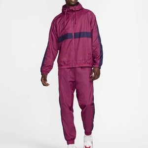 New Arrival Eco-Friendly Customizable Hooded Solid Streetwear <b>Nylon</b> <b>Tracksuit</b> <b>Mens</b> 2-Piece Set Lightweight Reflective - Product Image 1