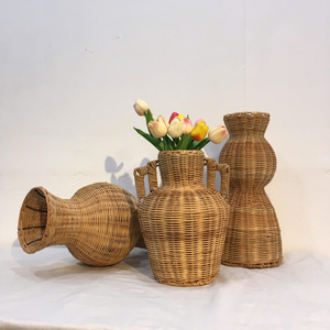 LTL Handicraft Vietnam - Jarrón Decorativo Ecológico de Ratán Natural Hecho a Mano, Estilo Art Déco, para Arreglos Florales, Hogar, Hotel, Congrats - Product Image 1